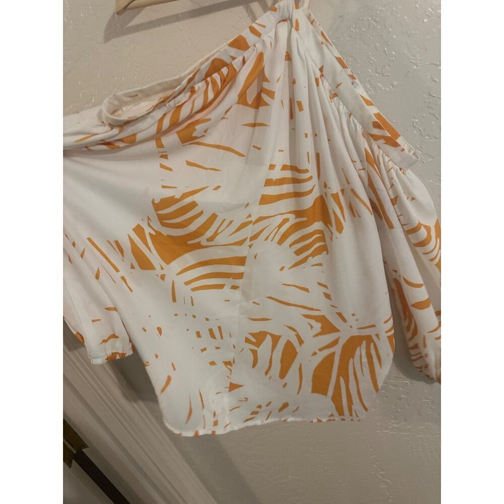 Bishop & Young Y White & Yellow Off The Shoulder Riviera Beachy Blouse - Picture 10 of 11